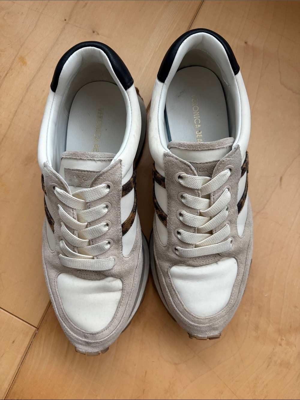 Veronica Beard Valentina Mixed Leather Retro Sneakers
